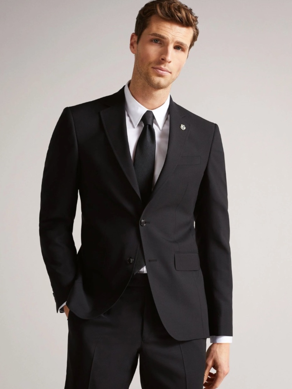 Men | Classic Wool Suit Jacket | Black - Black / 38 × 1 Ted Baker London